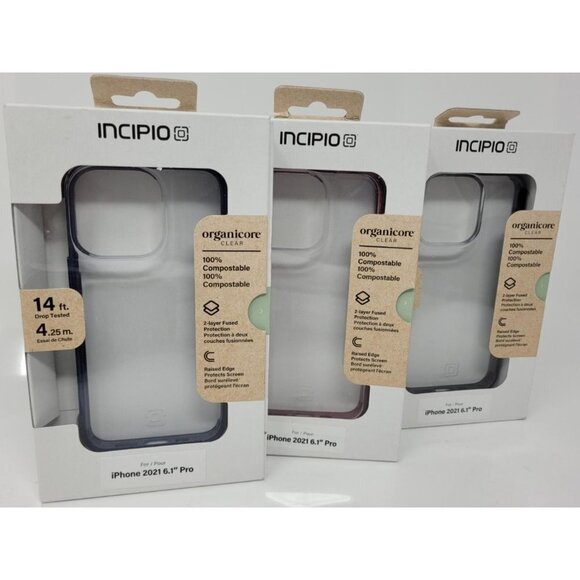Incipio Organicore Clear Case for iPhone 13 Pro 2021 6.1" - Charcoal Black - Picture 2 of 4